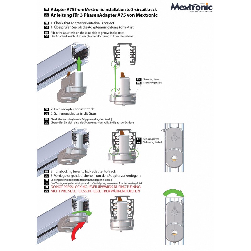 Mextronic 3-Phase LED Spotlight for Busbar Systems: 20 W, Diameter