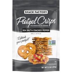 Snack Factory Pretzel Crisps Sea Salt & Cracked Pepper, 7.2 Ounce (Pack of 12)