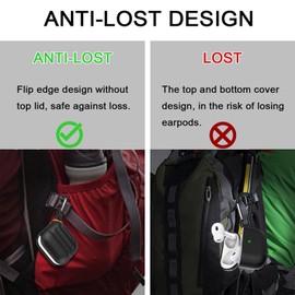 for AirPods 4 Case Waterproof 2024, Anti-Lost Silicone Protective Cover, Wireless Charging & LED Visible, with Hook 【 US Patent Registered 】, Black