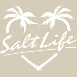 Salt Life Decal - 12" Medium Surface Mount Sticker - Palm Love - White SAD995