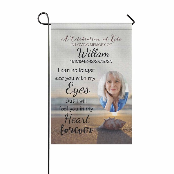MyPupSocks Custom Text Flag, Personalized Garden Flag with Photo Date