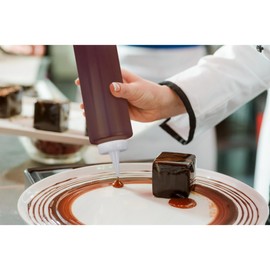 HIC Kitchen Refillable Squeeze Bottles with Precision Nozzle, Clear, BPA Free, 12-Ounce, Set of 2