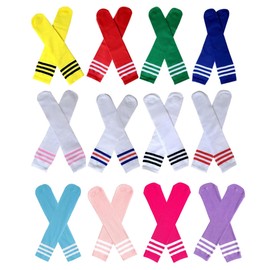 ZGKULAEAOW Children's Socks, Line Socks, Kids' High Socks, Border Socks, Knee High Team Costume, Athletic Events, Stand Out, pink x white