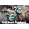 Flat Earth Necklace! Custom Made SILVER tone Space Truth Sci-fi
