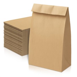 120 Pcs Brown Lunch Bags - Small Brown Paper Bags for Sandwiches, Snacks, and Bakeries, Convenient Size (7.9 x 1.6 x 3.9 Inch), Good for Home and Commercial Use, Durable & Easy to Store