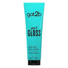 Got2b Pre base para cabello, Got Gloss, cabello brillante, protección de calor de hasta 230°, 48 horas de antri-frizz, fórmula vegana, 200ml.
