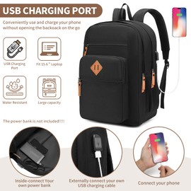 NEOREAL Laptop Backpack for Work, College, Travel, Daily Backpacks for Men Women, Computer Bag Fits 15.6 Inch Notebook, Black