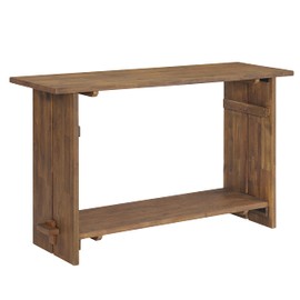 Bethel Acacia Wood Console Table, 52 in. W Entryway Table with Dual Shelf Storage, Rustic Natural Finish, Ideal for Mudroom, Hallway, Living Room - Dimensions 52 in. W x 18 in. D x 30 in. H