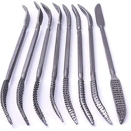 Kingzhuo Wood Files and Rasps 8 PCS 5.5 X 200mm Double Ended Riffler Wood Rasp File Set Riffler File Set Woodworking Carving Rasping Coarse Rasps and Files Handware Tools Wood File for Woodworking