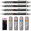 rOtring Tikky Retractable Pencil Set, 4-teiliges Set, Black, 1