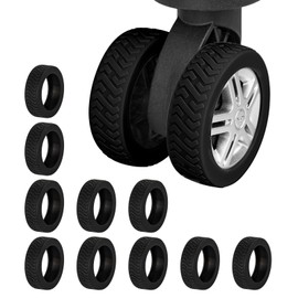 [New Trip] [Set of 10] Caster Cover, Suitcase, Tire Cover, Carrying Case, Wheel Cover, Fall Prevention, Wheel Protection, Noise Reduction, Black