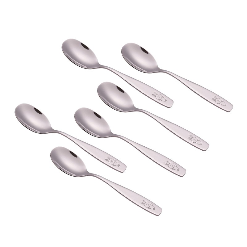 Exzact 6pcs Kids Spoons Children's Cutlery Stainless Steel - Dishwasher
