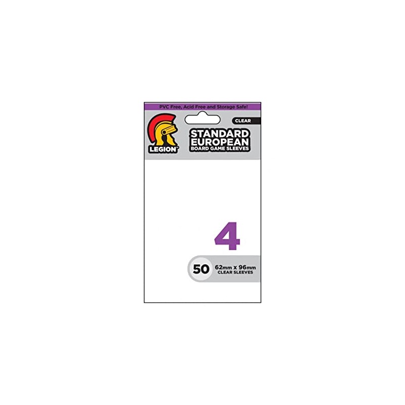 Standard European Board Game Sleeves - Clear