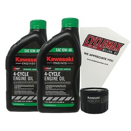 Cyclemax 10W-40 Oil Change Kit for Kawasaki 49065-0721 and Funnel