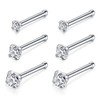 D.Bella 20G Stainless Steel Nose Rings Studs Straight Bone Piercing