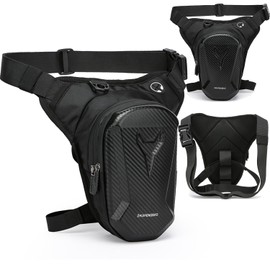 BBAIYULE Motorrad-Beintasche, Multifunktionale Oberschenkeltasche mit Abnehmbaren Beinschlaufen, Drop Bein Tasche, Schwarz, für Radfahren, Wandern, Camping, Männer Frauen (Power Cow Stil)