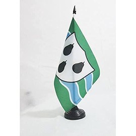 Worcestershire New county Table Flag 5'' x 8'' - County of Worcs. - England Desk Flag 21 x 14 cm - Black plastic stick and base - AZ FLAG