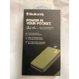 Skullcandy Power Pack Stash Mini Up to 20 Hrs. Olive 5,000 mAh Portable New