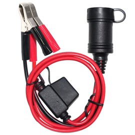 SPARKING - Cable de extensión para encendedor de cigarrillos de coche hembra de 5 pies y 12 V con clips de cocodrilo de batería, cable de extensión con clip de batería de coche, fusible de 15 A (5