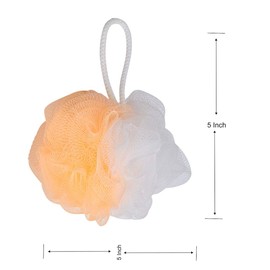 BBRATS Soft Round Loofah |Back Loofah with Long Handle -Bathing for Women,Girls,Men(Combo of 2) Color (Orange)