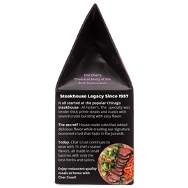 Char Crust Dry-Rub Seasonings Roasted Garlic Peppercorn | All-in-one seasonings | Perfect for Steak, Burgers, Chicken, Salmon | Signature Crust that Seals in the Juices, 4 Ounce (Pack of 3)