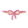NORLSO Pink Bow Ring for Women Rhinestone Bow Rings Cubic