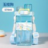 Sanrio Cinnamoroll Two Straws Drinking Water Bottle W/Adjustable Strap 570ml