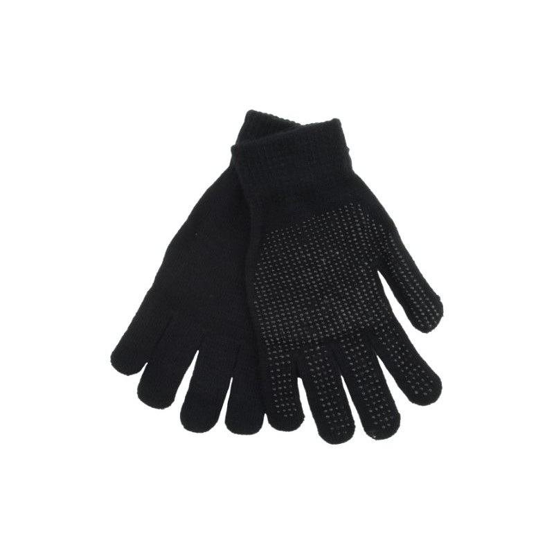 Black Warm Magic Gloves with Palm Grip by RJM GL313