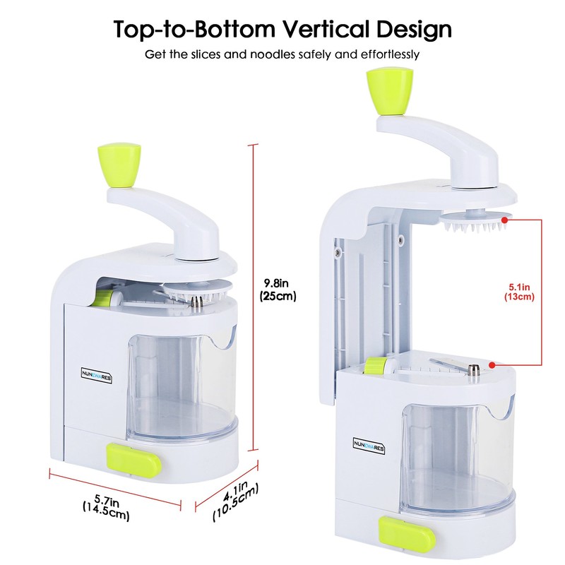 Spiralizer Vegetable Slicer (4-in-1 Rotating Blades) Heavy Duty Veggie Spiralizer
