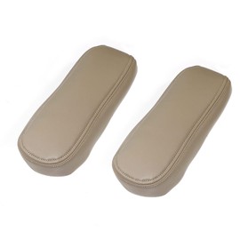 Priprilod 2pcs Leather Tan Seat Armrest Replacement Cover Compatible with Ford F250 F350 Excursion Lariat 1999-2007