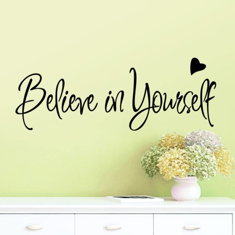 VOSAREA Believe in Yourself Wall Sticker Black for Living Room