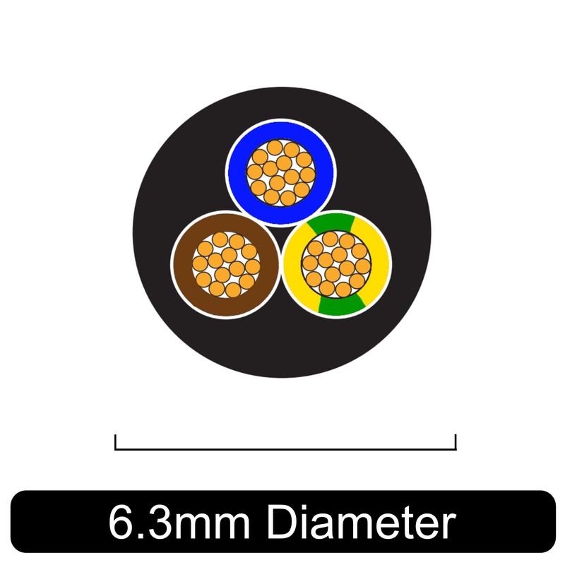 AUTOWIRING 3 Core Flex Black PVC Flexible Cable 1.0mm2 10