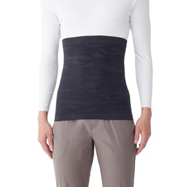 Gunze MK1001 Haramaki Belly Wrap, Fits To Body, Stretchy, Unisex, black (black 19-3911tcx), Free Size