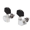 6 Pcs Guitar Tuning Pegs 3L3R Metal Body Black Wood