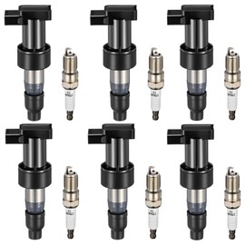 BDFHYK Ignition Coil Pack UF435 and Iridium Spark Plugs SP479 Compatible with Jaguar 2003-2008 S-Type 2001-2008 X-Type 2001-2005 X-Type 2.5L 3.0L V6 UF435T GN10327 C2S11480,Set of 6