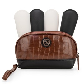 Cloe - Cosmetiquera Mediana Look Croco color Café Para Mujer