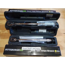 Pittsburgh Pro Pittsburg Pro Torque Wrench Set of Two, 1/4" 3/8" Drive Click Type Snap Socket
