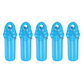 uxcell 5Pcs Floating Keychain, Float Key Ring Holder with Waterproof Container, Float Key Pendant for Boating, Fishing, Water Sports, Sky Blue