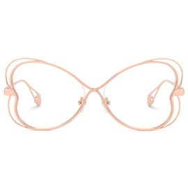 Zeelool Geometric Glasses Metal Eyewear for Women Blue Light Blocking Glasses Anti Eyestrain Glasses ZJGM405125-01 Gold