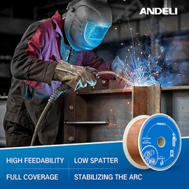 ANDELI Carbon Steel Solid MIG Welding Wire, ER70S-6 .030-Inch 2-Pound 3-Packs Gas Mig Welding Wire with Low Splatter and High Levels of Deoxidizers - For All Position Gas Welding