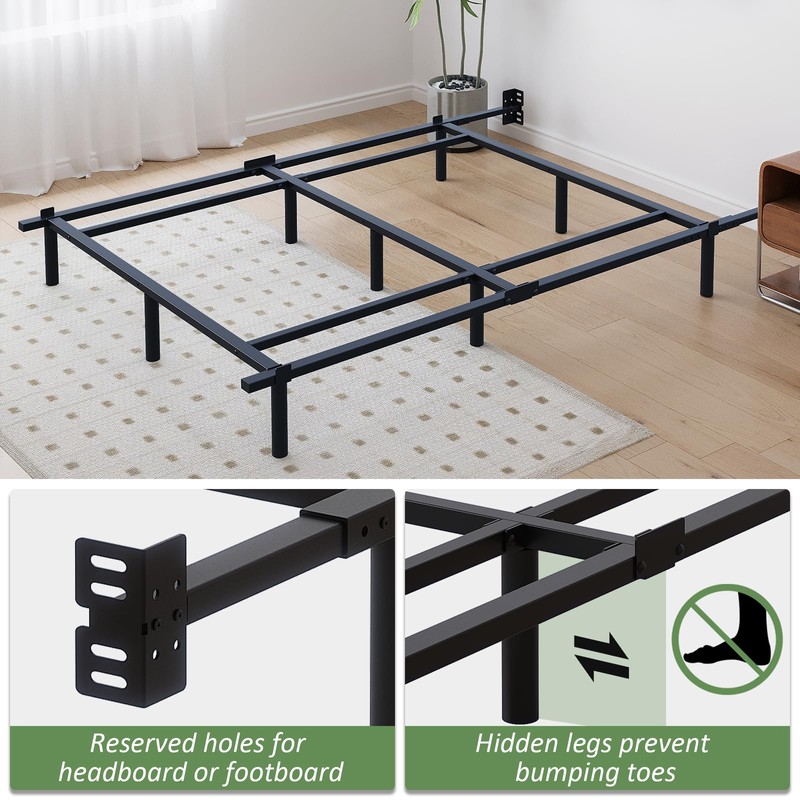 Full Metal Bed Frame, 7 Inch Low Heavy Duty Platform