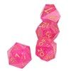 7PCS Polyhedral Dice Clear Numbers Pointed Edges Resin Dice Set