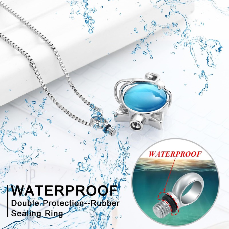 XSMZB Pet Cremation Ashes Jewelry Moonstone Cat Urn Necklace for