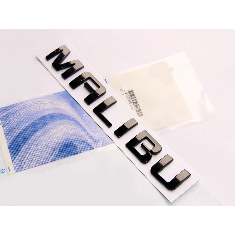 Yoaoo 2Pack OEM Black Malibu Nameplate Letter Emblem Badge Glossy