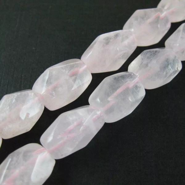 Bead Union Rose Quartz Beads - 10x15mm Faceted Rectangular Gemstone