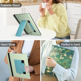 Caweet Stand Case for Remarkable Paper Pro 11.8 Inch 2024, Hard Back Shell Protective Auto Sleep/Wake Book Folio Cover with Pen Holder and Hand Strap, Almond Blossom