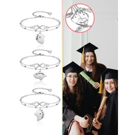 AllerPierce Friendship Bracelets for Women Girls 3pcs Best Friends Heart Puzzle Matching Bracelet Adjustable Layered Infinity BFF Bracelet Jewellry Gifts for Friends Birthday Graduation Christmas