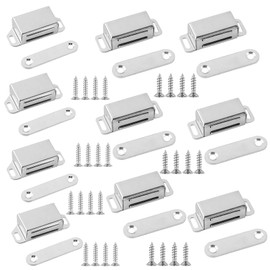QINGYIWL Magnetic Catch Pack of 10 Door Magnet Strong Magnetic Catch Cupboards for Kitchen Bathroom Cabinet Wardrobe Cabinet Door Drawer Latch with 40 Screws (46 mm & 55 mm)