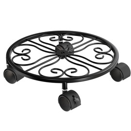 Chinpakden 10.24" Plant Stand with Wheels - 1 Pack Plant Caddy, 360 °Rotatable and Lockable Plant Rollers, Easy to Move, Plant Dolly for Plant Wine Barrels Heavy Objects.