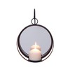 Danya B. Round Wrought Iron Pillar Candle Sconce with Mirror